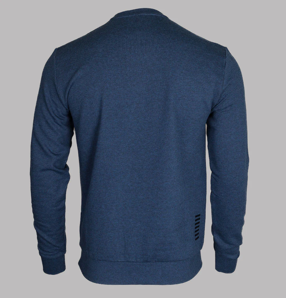 EA7 Rubber Box Logo Sweatshirt Blue Melange - Image 2
