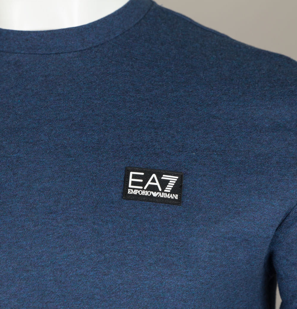 EA7 Rubber Box Logo Sweatshirt Blue Melange - Image 3