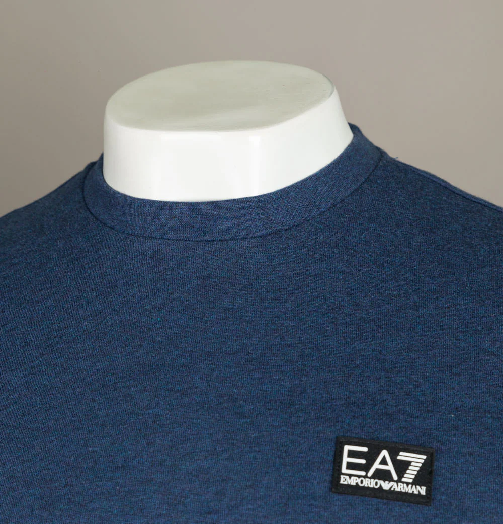 EA7 Rubber Box Logo Sweatshirt Blue Melange - Image 4