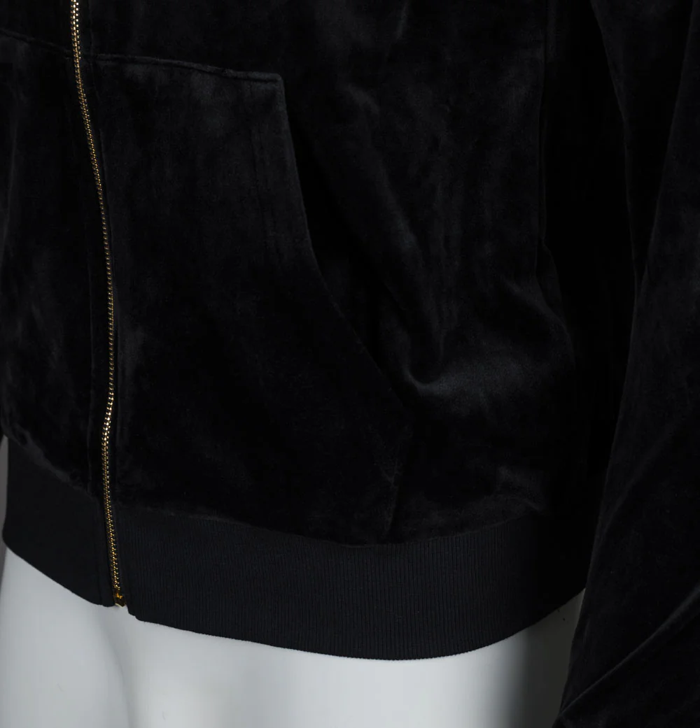 Sergio Tacchini Albi Velour Hooded Track Top Black/Gold - Image 4