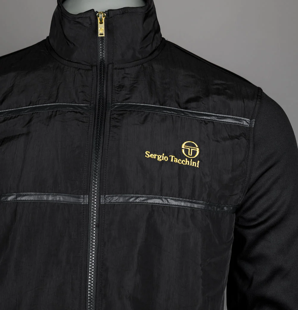 Sergio Tacchini Moda Milano Cassio Tracksuit Top Black - Image 3