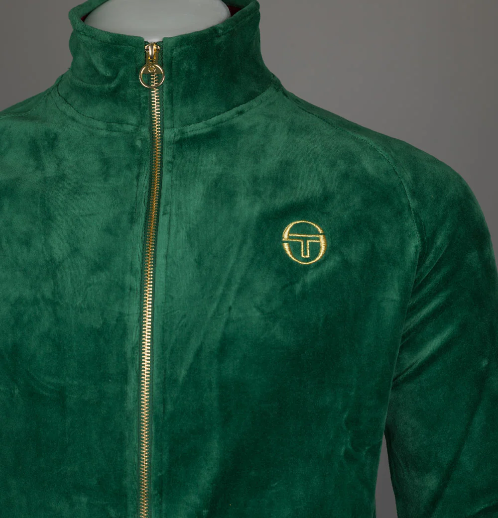 Sergio Tacchini Court Velour Track Top Eden/Rhubarb - Image 3
