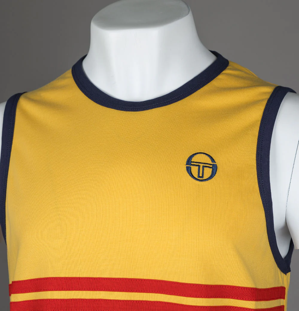 Sergio Tacchini Dallas Tank Top Daffodil/Maritime Blue/Adrenaline Rush - Image 3