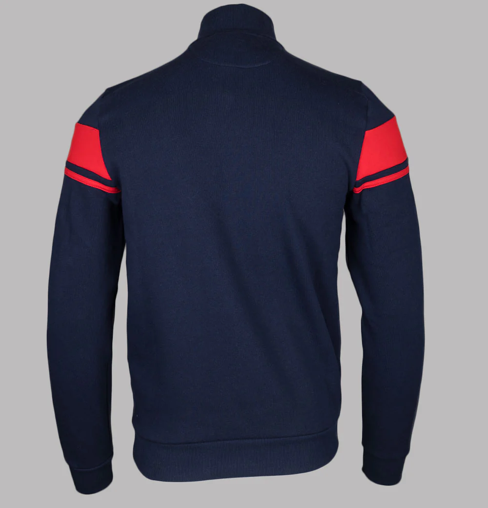 Sergio Tacchini Damarindo 1/4 Zip Sweatshirt Maritime Blue/Adrenaline Rush - Image 2