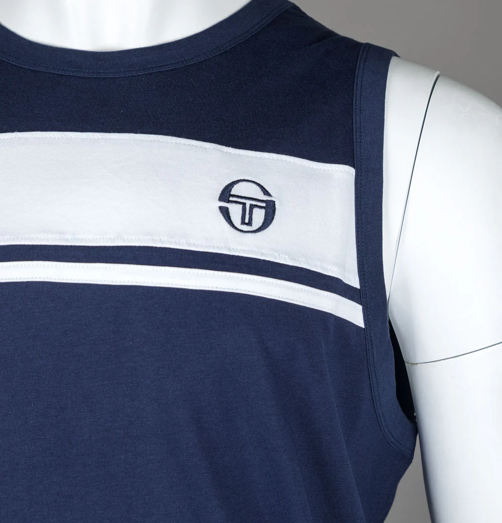 Sergio Tacchini Damarindo Vest Maritime Blue/White - Image 3