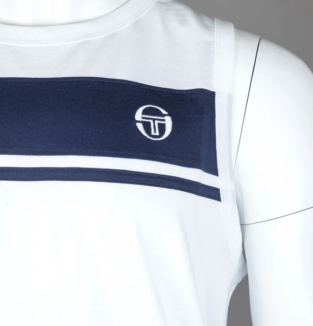 Sergio Tacchini Damarindo Vest White/Maritime Blue - Image 3