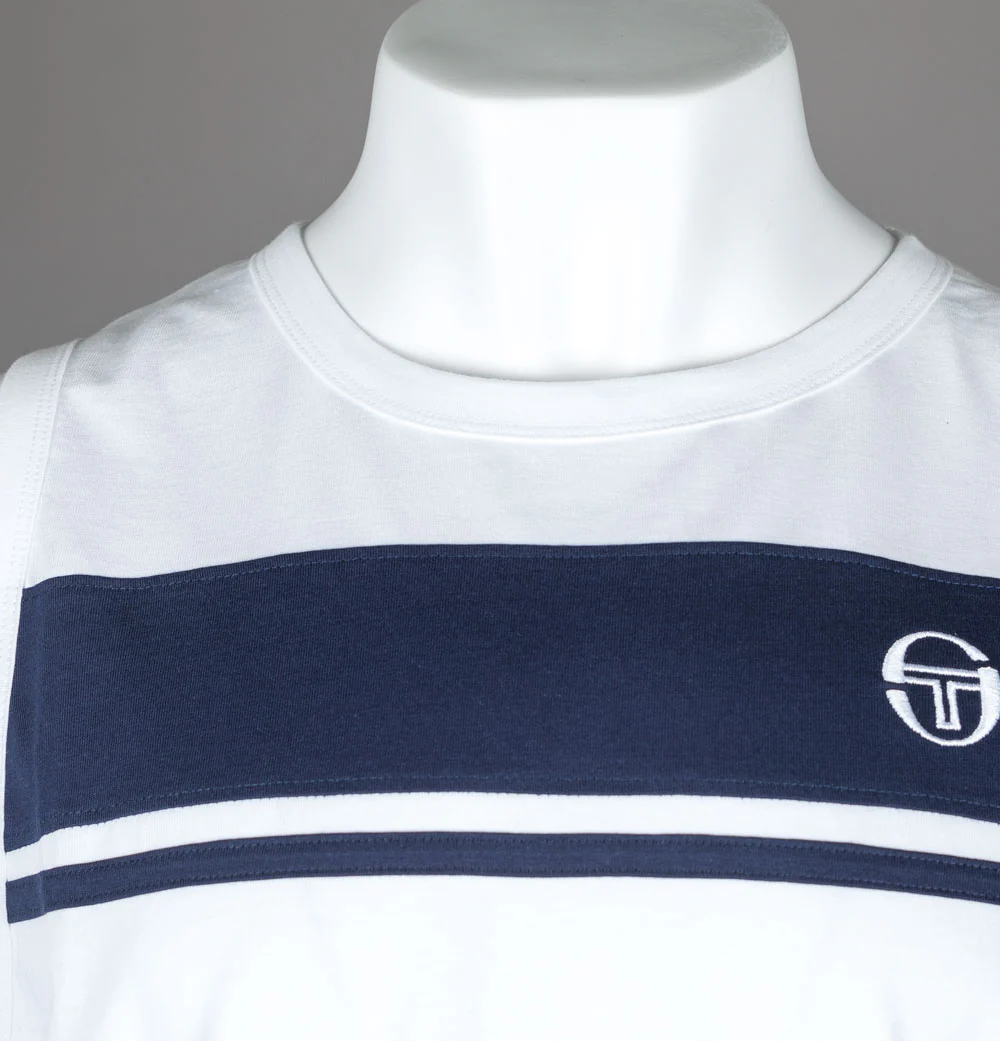 Sergio Tacchini Damarindo Vest White/Maritime Blue - Image 4