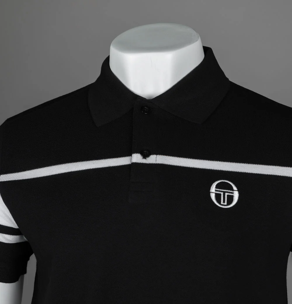 Sergio Tacchini Heath Polo Shirt Black/White - Image 3