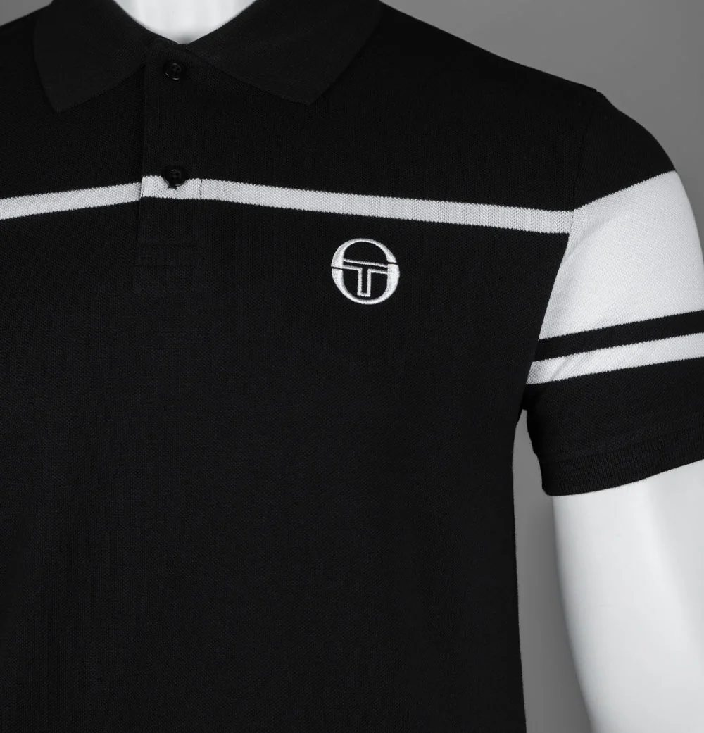 Sergio Tacchini Heath Polo Shirt Black/White - Image 4
