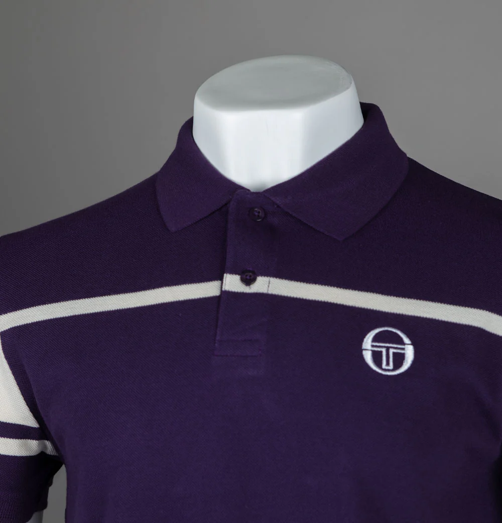 Sergio Tacchini Heath Polo Shirt Blackberry Cordial/Gardenia - Image 3