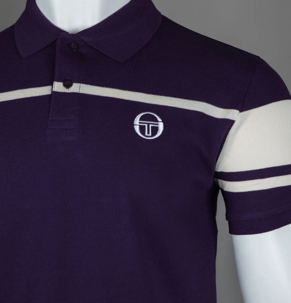 Sergio Tacchini Heath Polo Shirt Blackberry Cordial/Gardenia - Image 4