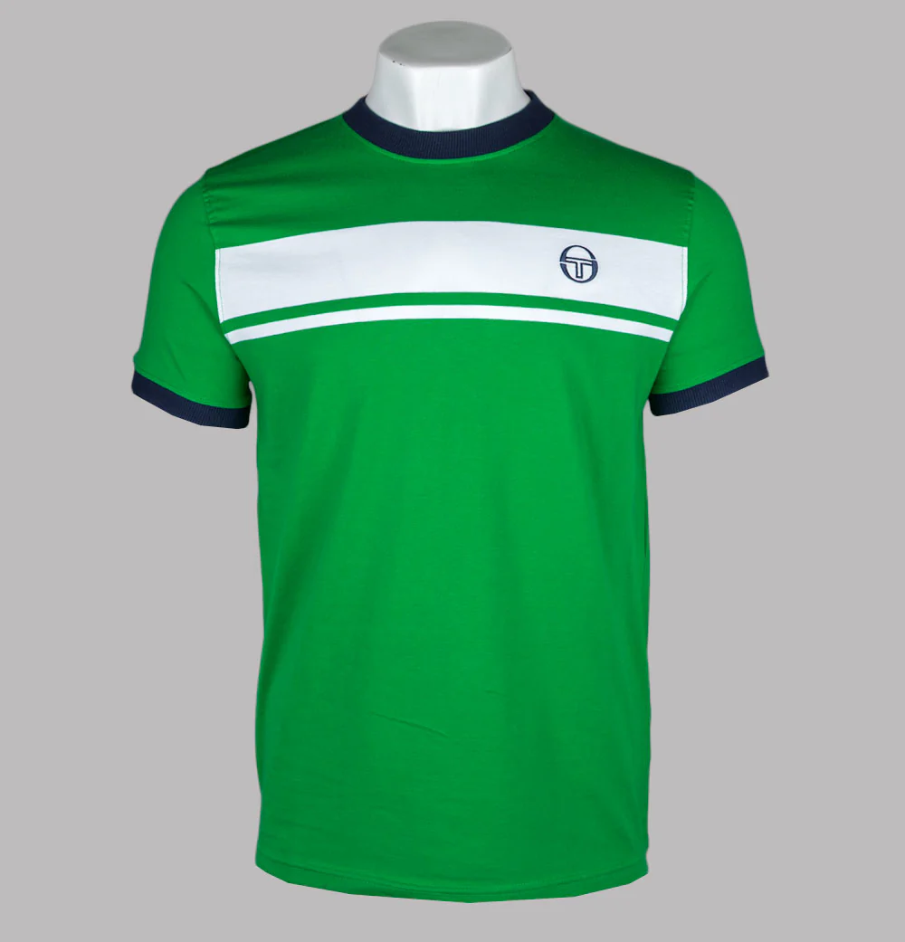 Sergio Tacchini Master T-Shirt Fern Green/White/Maritime Blue