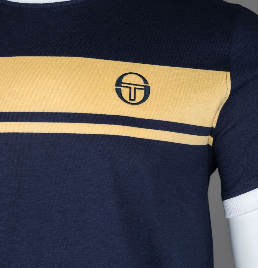 Sergio Tacchini Master T-Shirt Maritime Blue/Golden Haze - Image 3