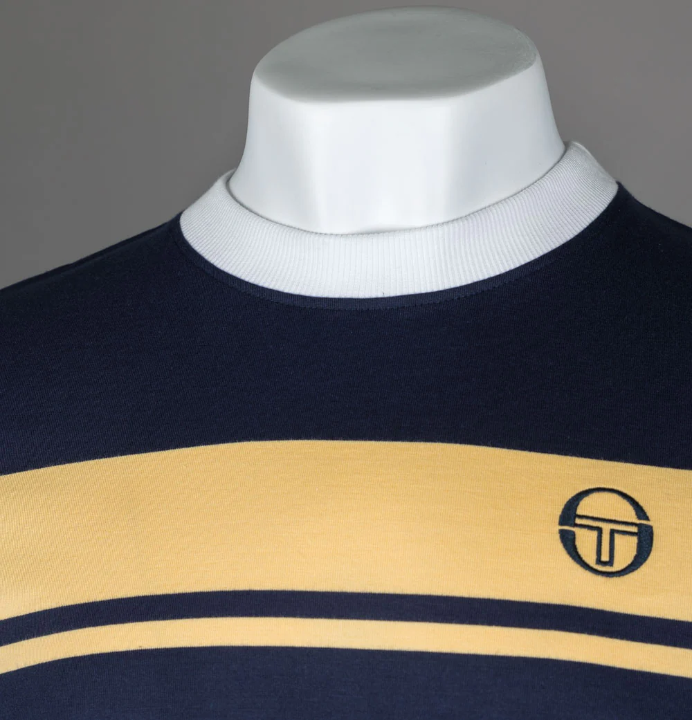 Sergio Tacchini Master T-Shirt Maritime Blue/Golden Haze - Image 4
