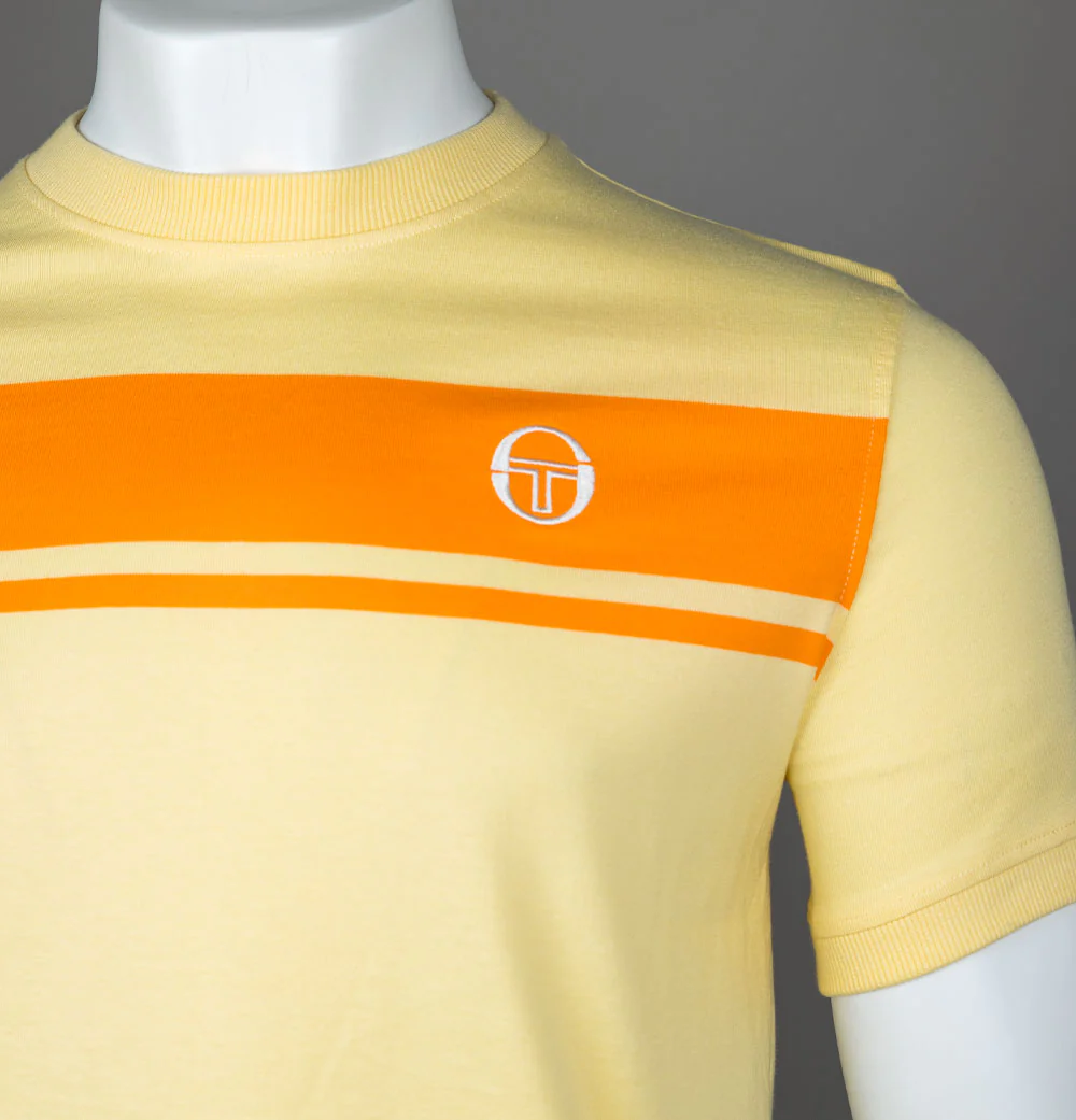 Sergio Tacchini Master T-Shirt Pale Banana/Autumn Glory - Image 4