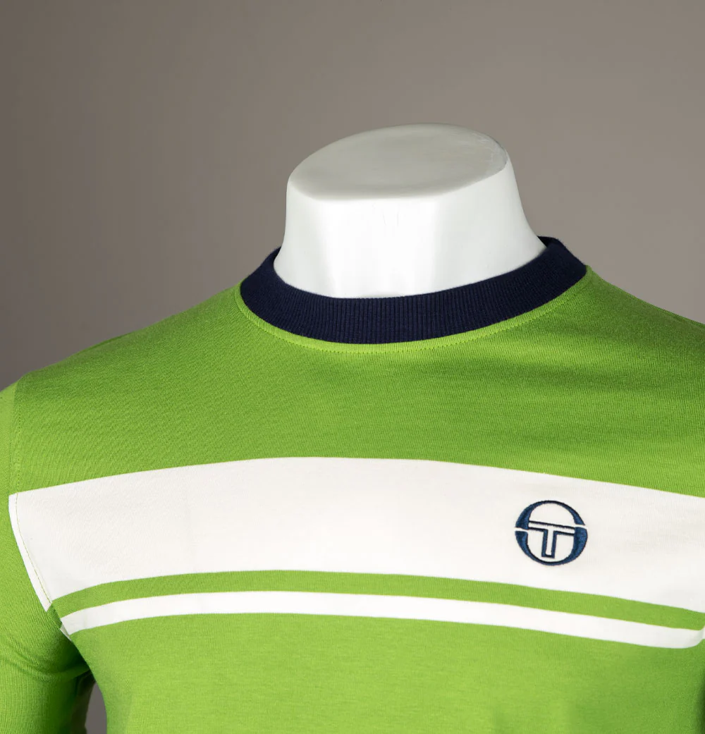 Sergio Tacchini Master T-Shirt Piquant Green/Maritime Blue/Gardenia - Image 3