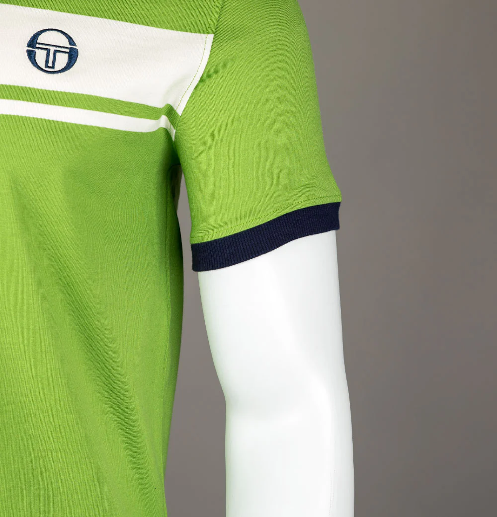 Sergio Tacchini Master T-Shirt Piquant Green/Maritime Blue/Gardenia - Image 5