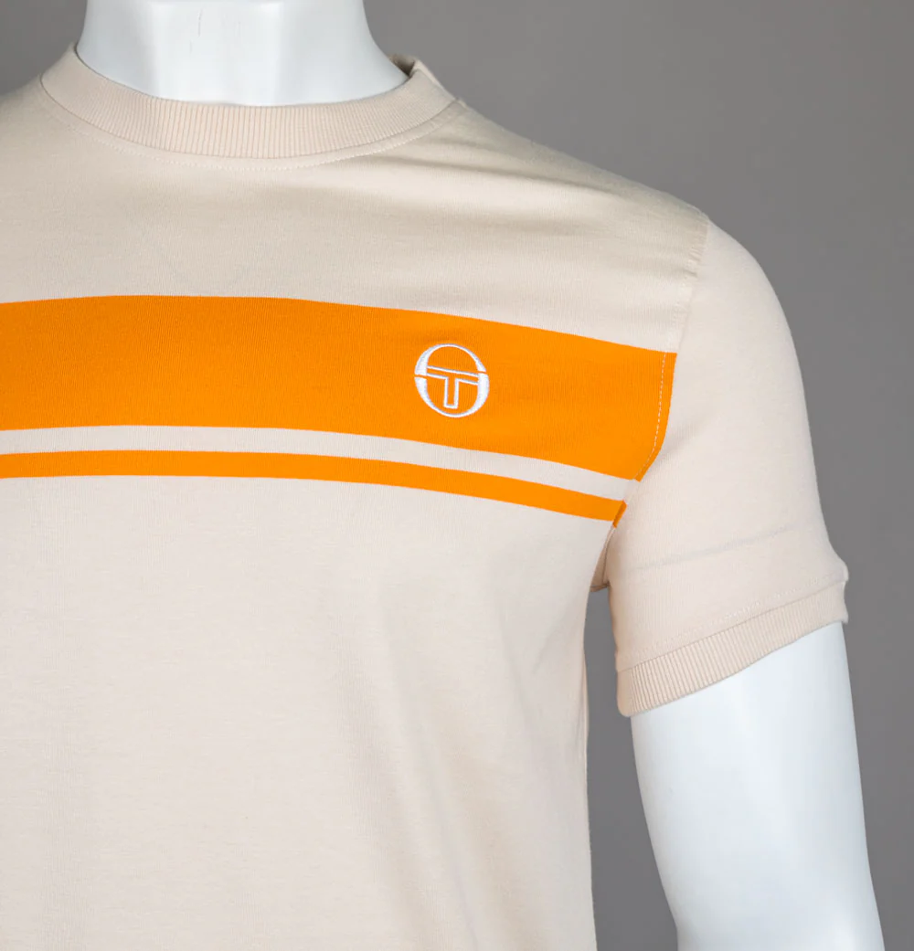 Sergio Tacchini Master T-Shirt Sandshell/Orange Pepper - Image 3