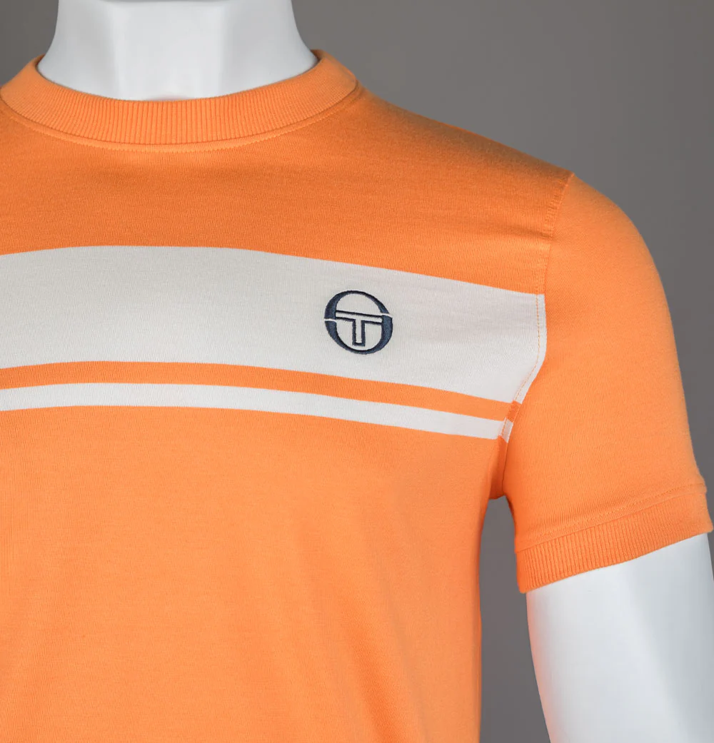 Sergio Tacchini Master T-Shirt Tangerine/Gardenia - Image 3