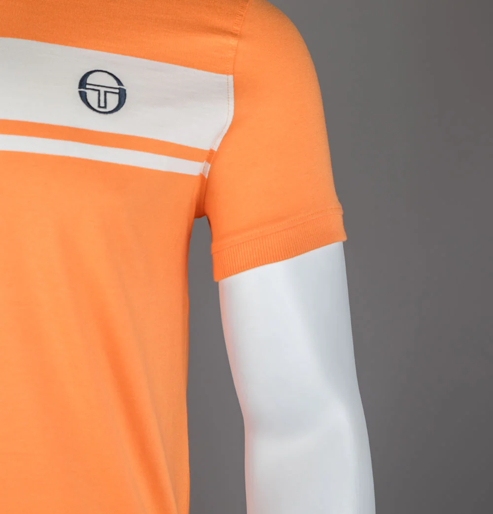 Sergio Tacchini Master T-Shirt Tangerine/Gardenia - Image 4