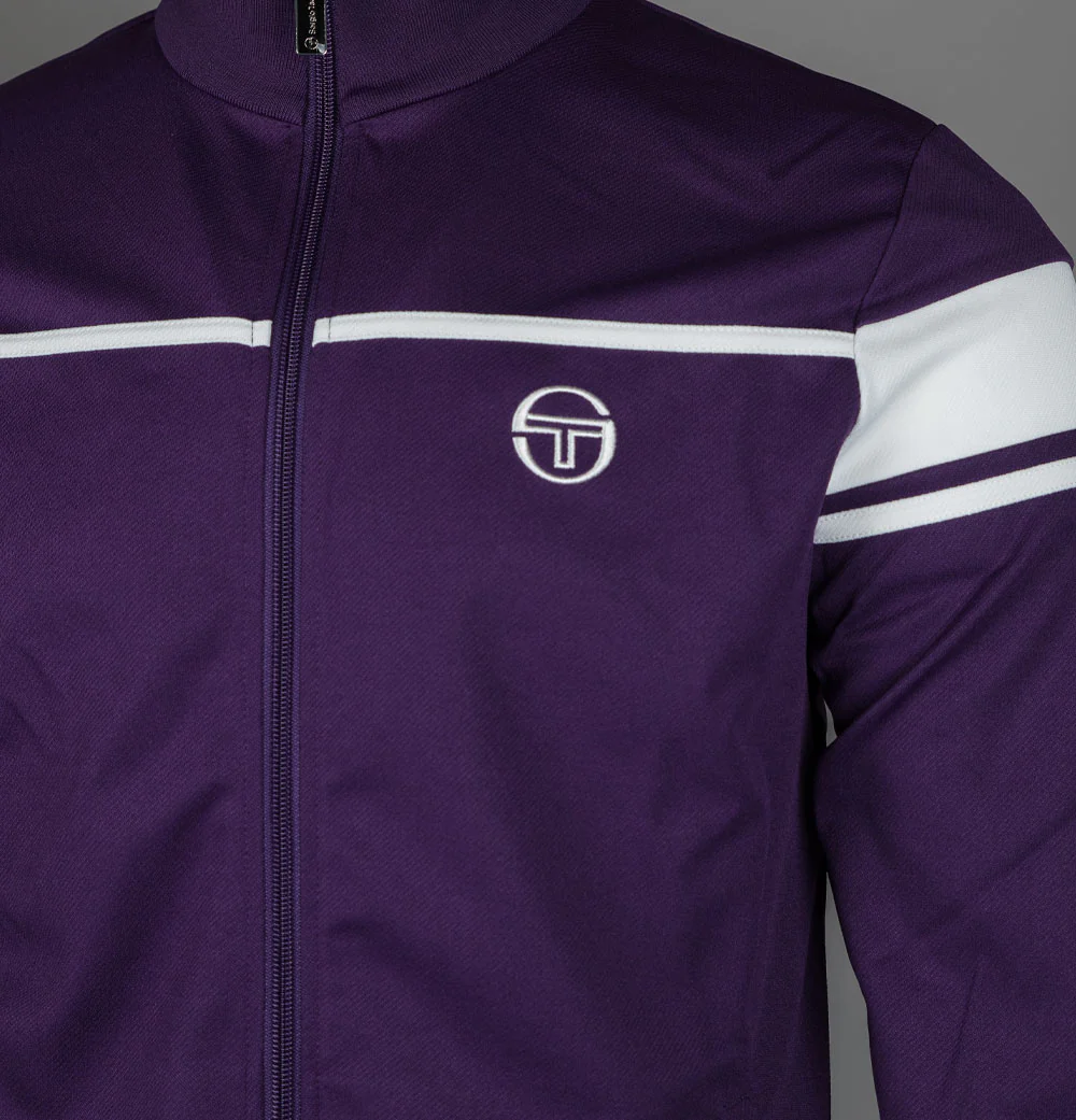 Sergio Tacchini New Damarindo Track Top Blackberry Cordial/Gardenia - Image 4