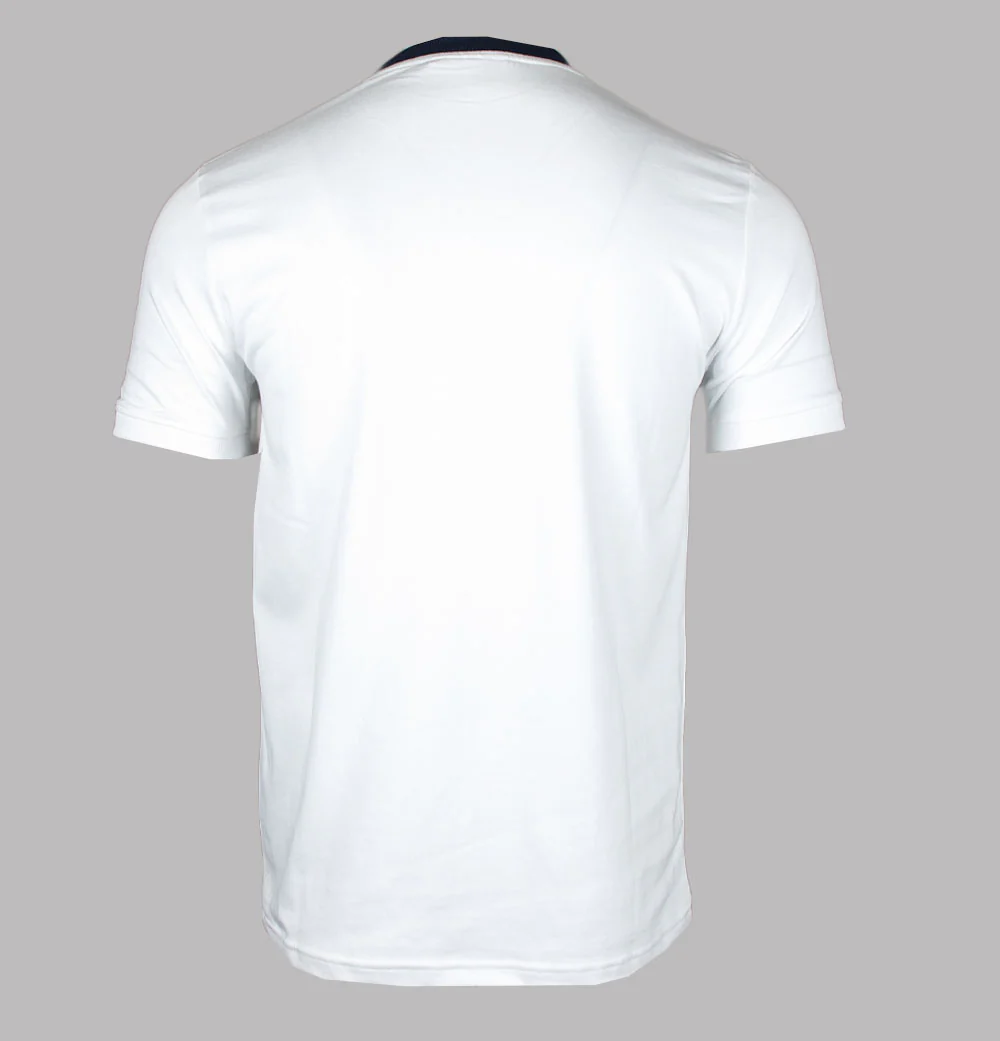 Sergio Tacchini New Supermac T-Shirt White/Maritime Blue/Adrenaline Rush - Image 2