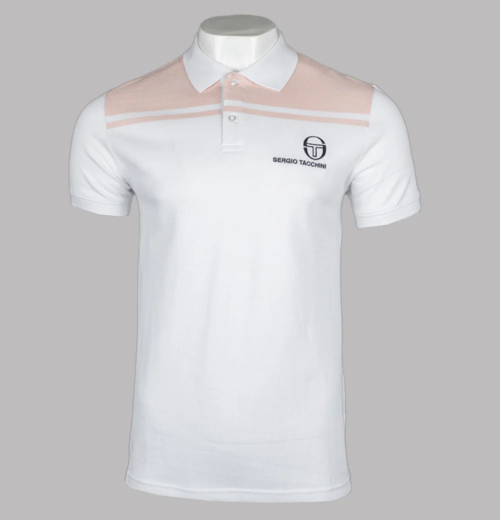 Sergio Tacchini New Young Line Polo Shirt White/Seashell Pink