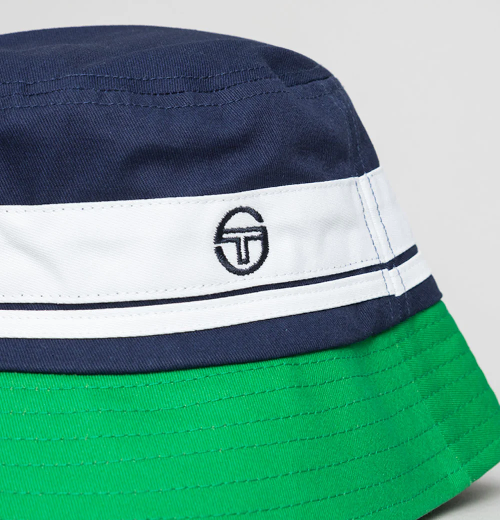 Sergio Tacchini Newsford Bucket Hat Maritime Blue/White/Fern Green - Image 2