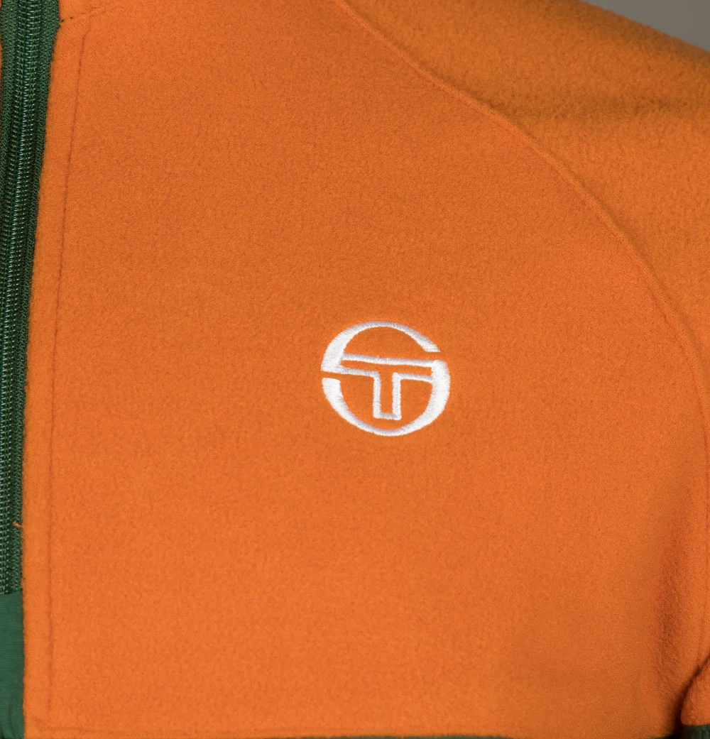 Sergio Tacchini Orion 1/4 Zip Polar Fleece Sweatshirt Orange - Image 4