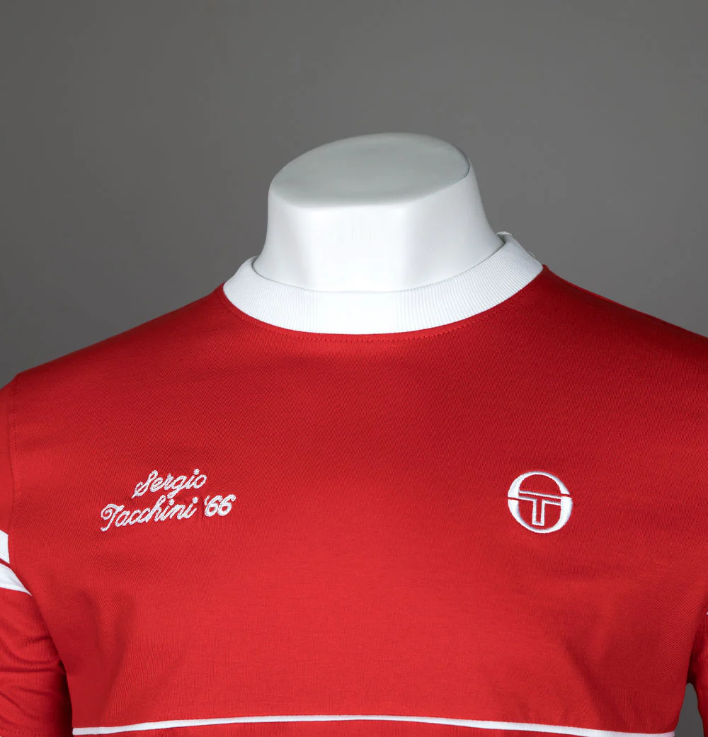 Sergio Tacchini Orion Davis T-Shirt Adrenaline Rush/White - Image 3