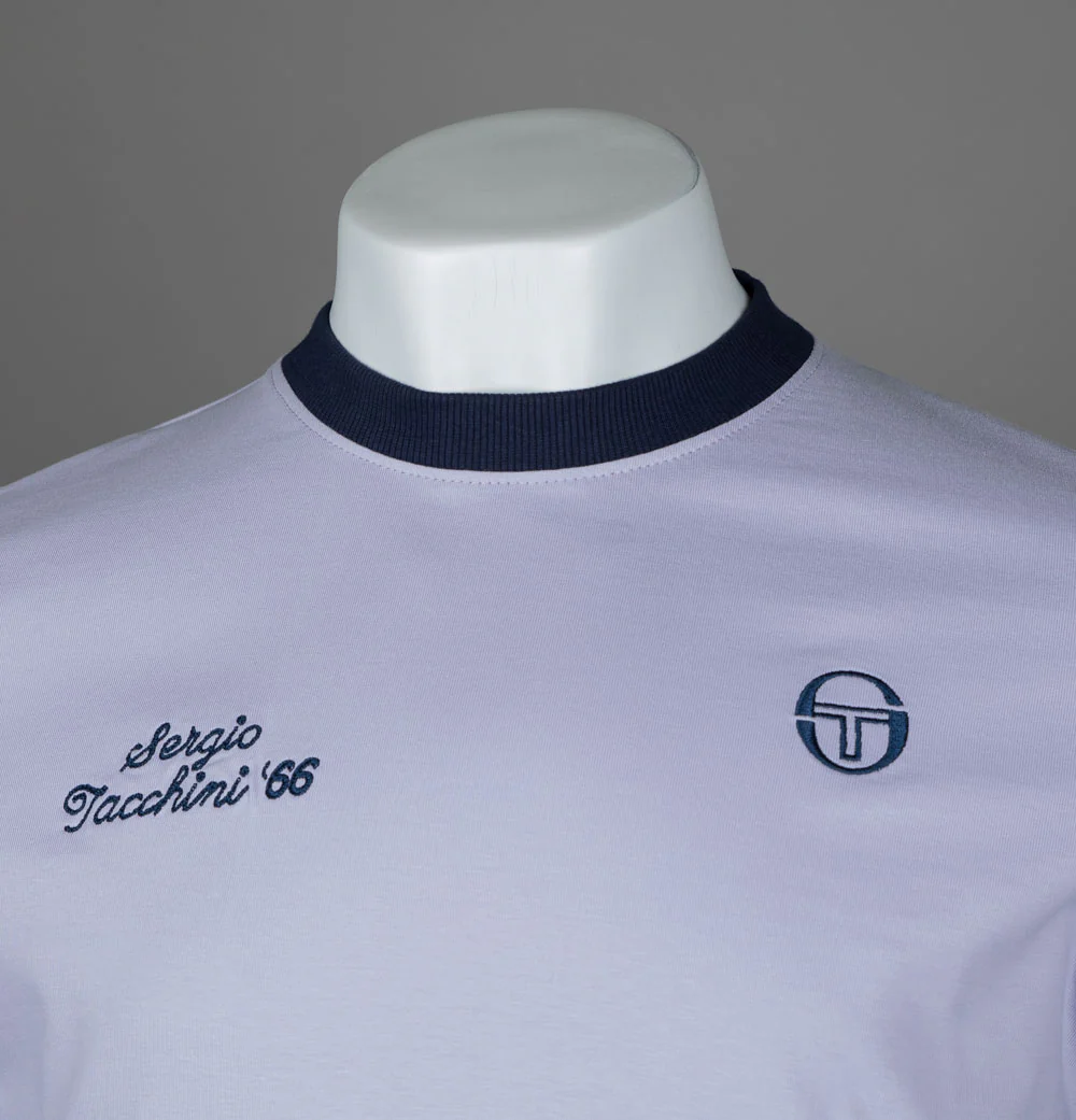 Sergio Tacchini Orion Davis T-Shirt Thistle/Maritime Blue/White - Image 3