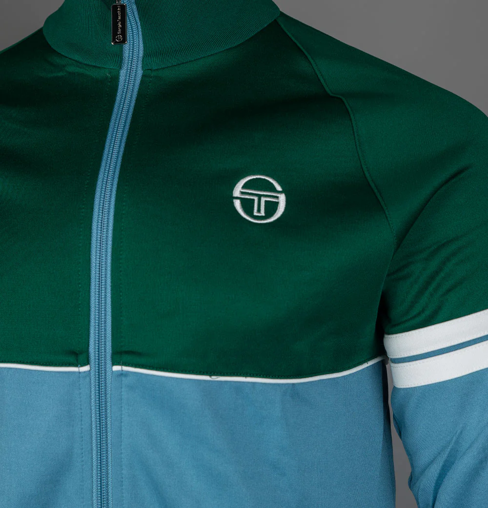 Sergio Tacchini Orion Track Top Rainforest/Coronet Blue/Gardenia - Image 4
