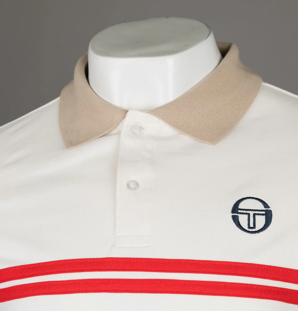 Sergio Tacchini Supermac Polo Shirt Gardenia/Humus - Image 3