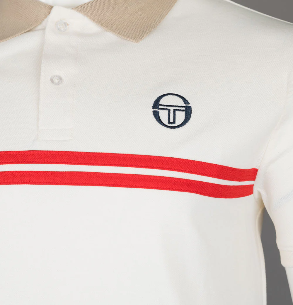 Sergio Tacchini Supermac Polo Shirt Gardenia/Humus - Image 4
