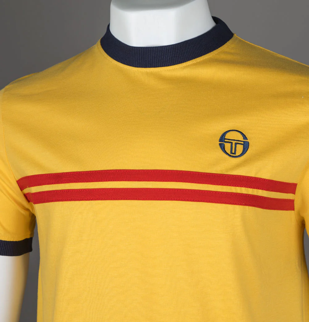 Sergio Tacchini Supermac T-Shirt Daffodil/Maritime Blue/Adrenaline Rush - Image 3