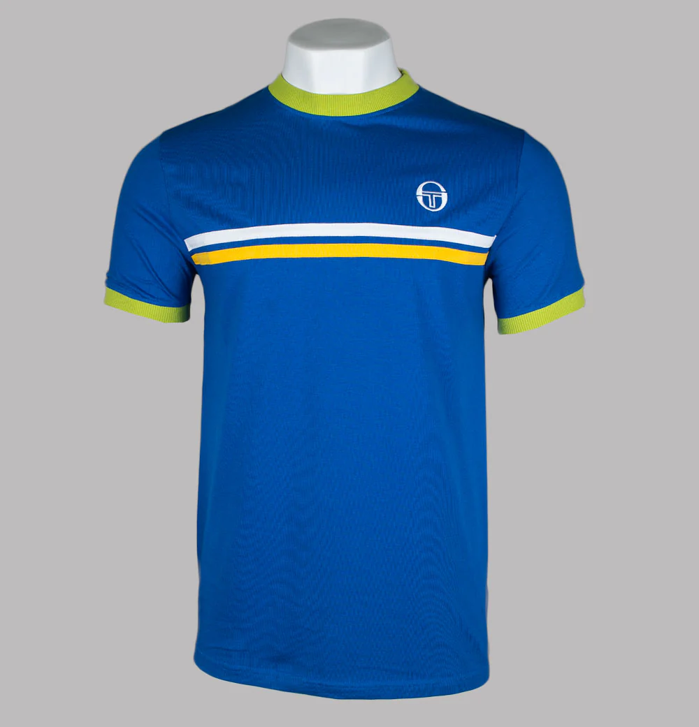 Sergio Tacchini Supermac T-Shirt Nautical Blue/Dark Citron/Daffodil