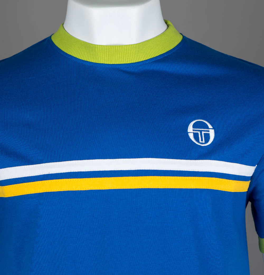 Sergio Tacchini Supermac T-Shirt Nautical Blue/Dark Citron/Daffodil - Image 3