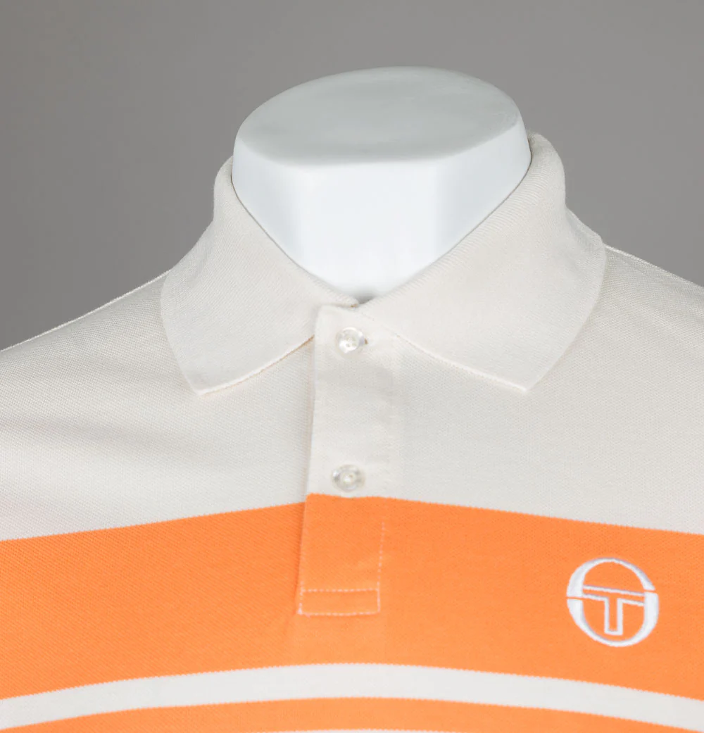 Sergio Tacchini Young Line Polo Shirt Gardenia/Tangerine - Image 3