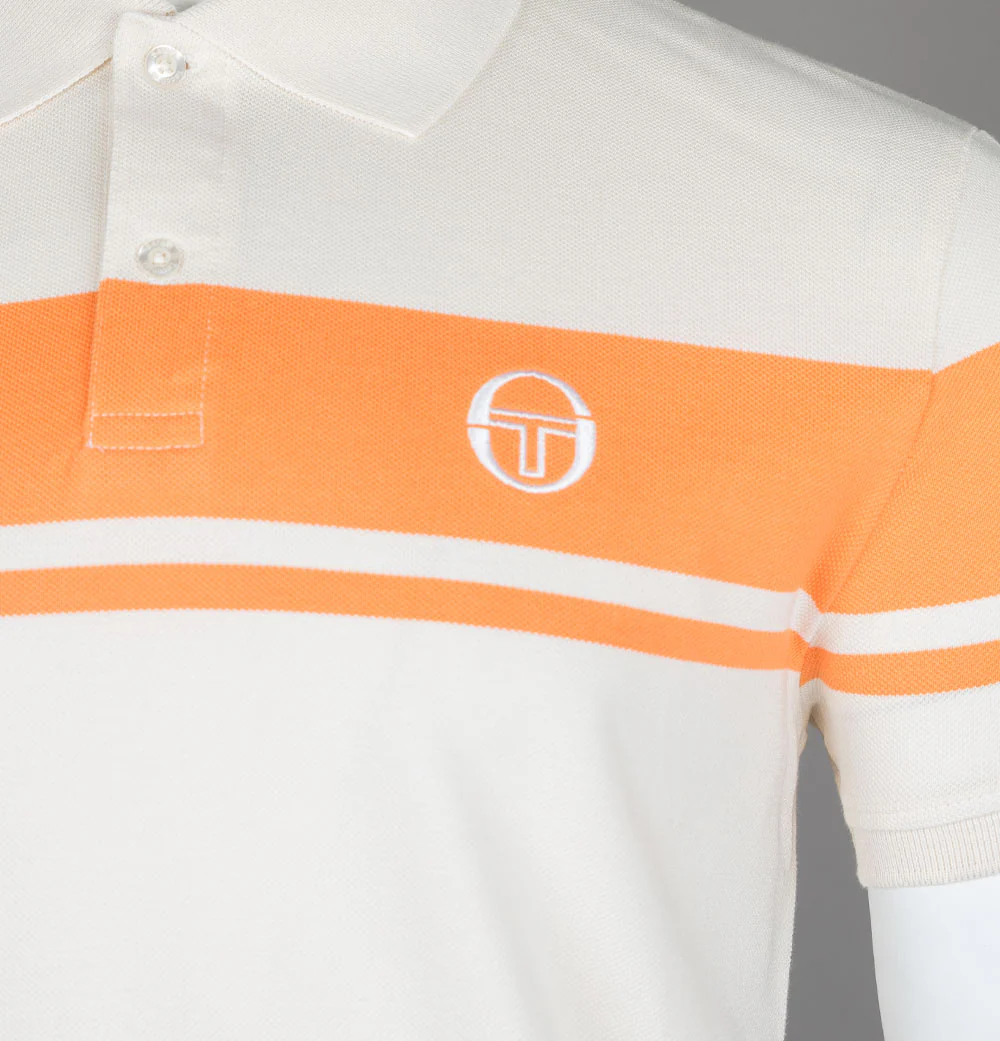 Sergio Tacchini Young Line Polo Shirt Gardenia/Tangerine - Image 4