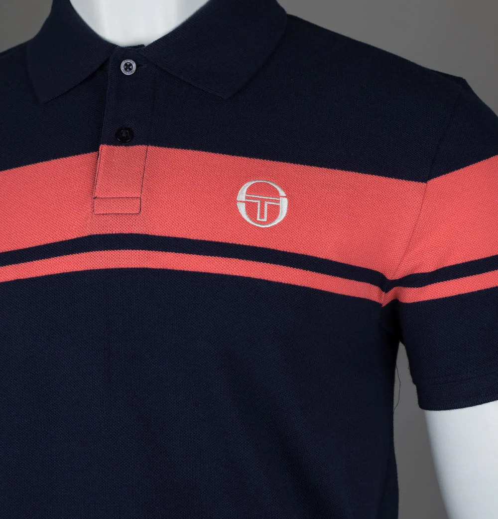 Sergio Tacchini Young Line Polo Shirt Maritime Blue/Dubarry - Image 4