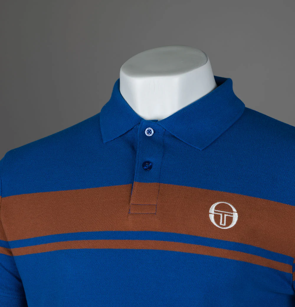 Sergio Tacchini Young Line Polo Shirt Nautical Blue/Mocha - Image 3