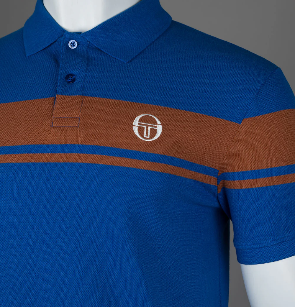 Sergio Tacchini Young Line Polo Shirt Nautical Blue/Mocha - Image 4