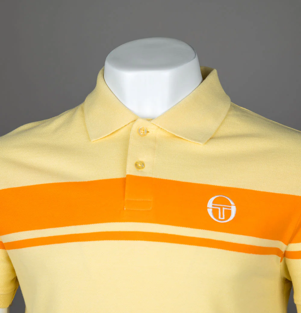 Sergio Tacchini Young Line Polo Shirt Pale Banana/Autumn Glory - Image 3