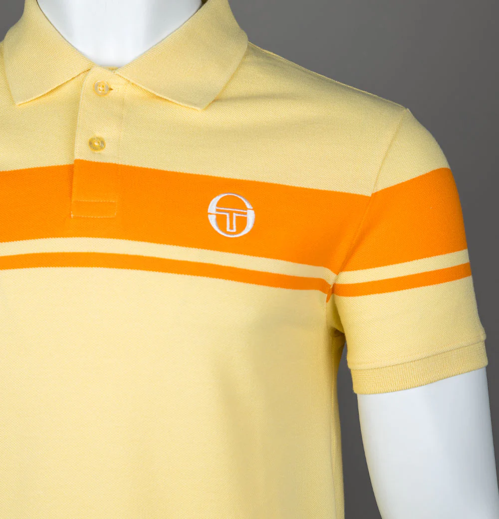 Sergio Tacchini Young Line Polo Shirt Pale Banana/Autumn Glory - Image 4