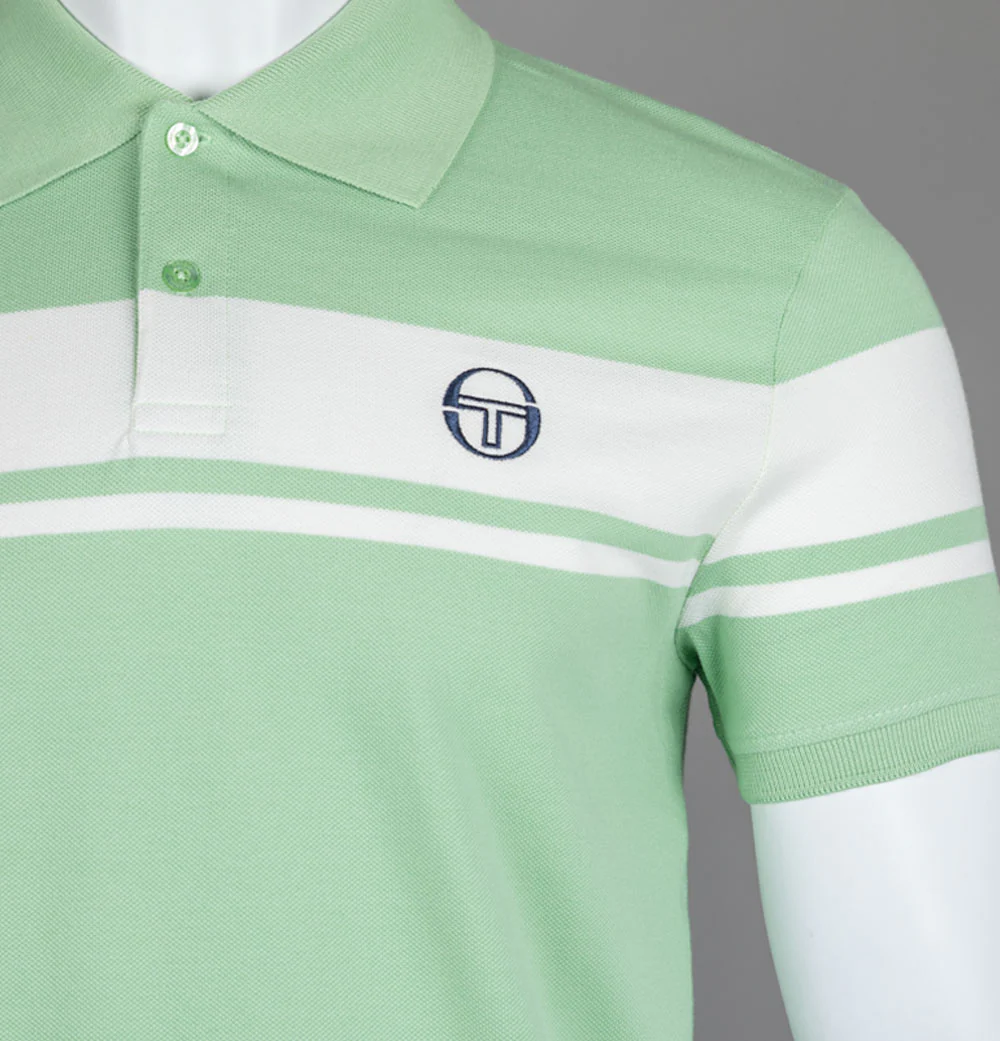 Sergio Tacchini Young Line Polo Shirt Quiet Green/Gardenia - Image 3