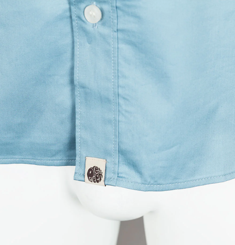 Pretty Green Slim Fit Paisley Print Collar Shirt Blue - Image 4