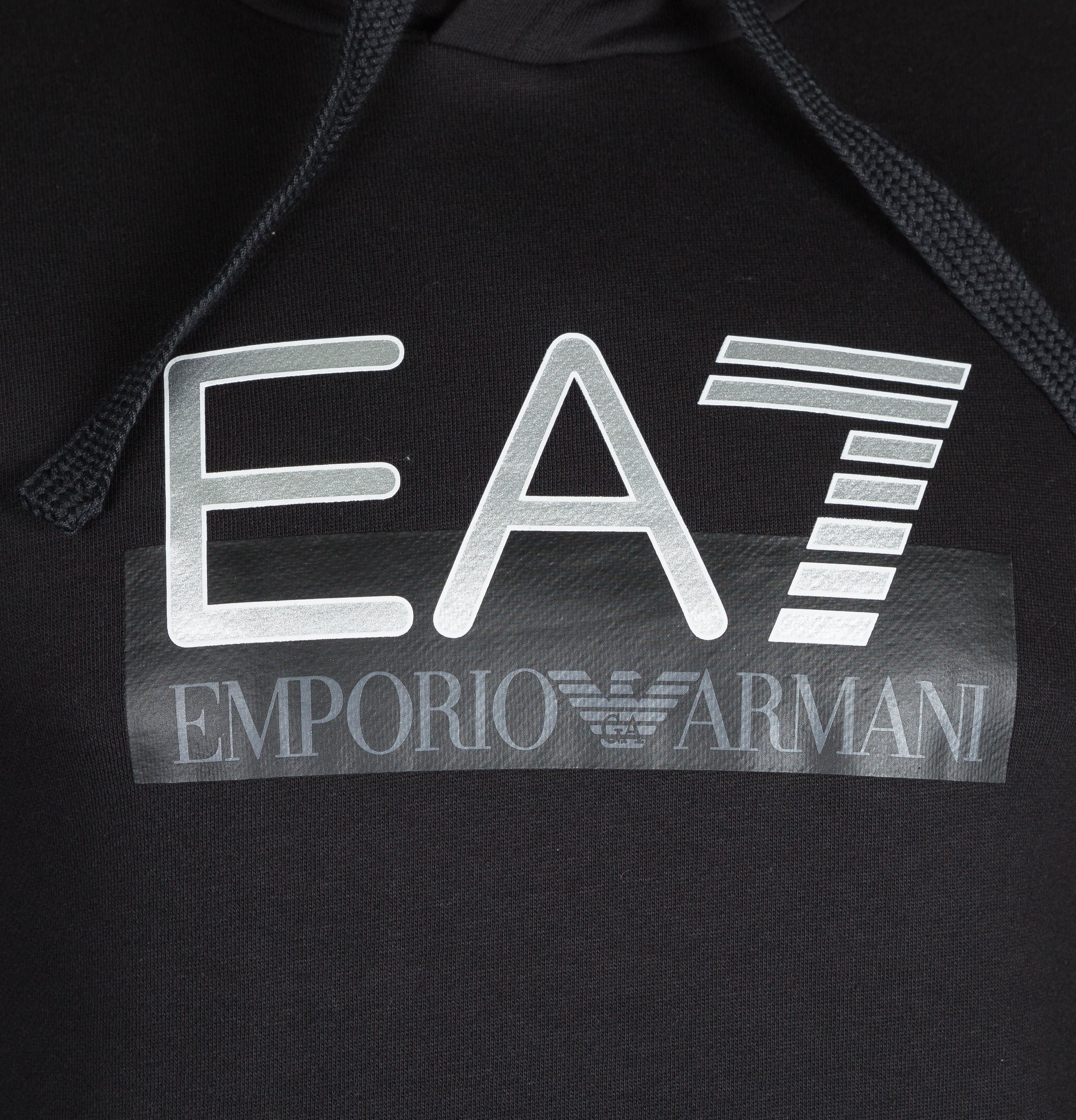 EA7 Visibility Logo Hooded Sweatshirt Black - Image 3