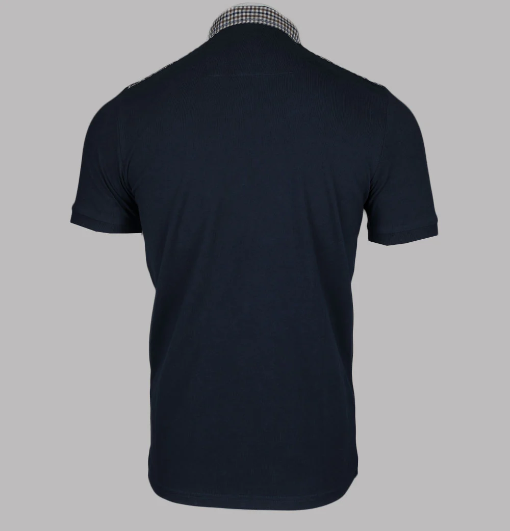 Weekend Offender Costa Polo Shirt Navy/House Check - Image 2