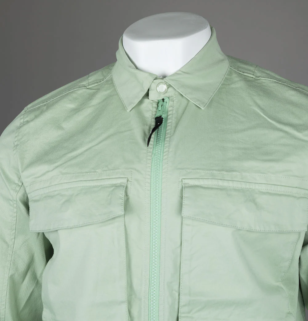 Weekend Offender Formella Overshirt Pale Moss Green - Image 3