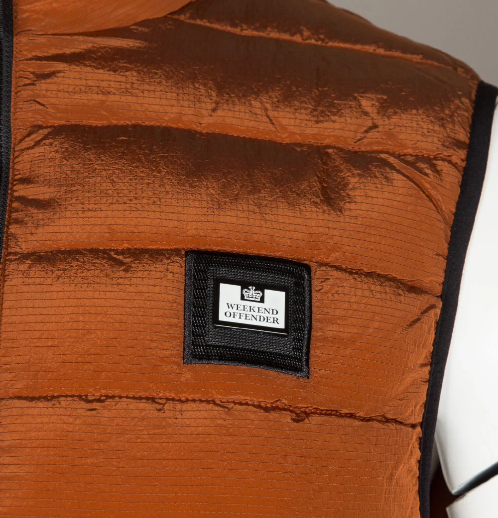 Weekend Offender Gacha Quilted Gilet Russet - Image 4